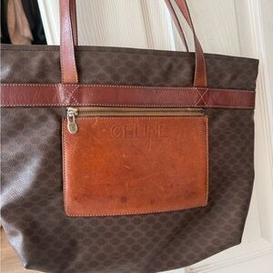 Celine Brown and Tan tote macadam Bag